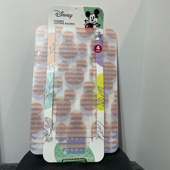 Disney Mickey Mouse Flexible Cutting Boards set of 4 Pink and Purple NWT - Picture 4 of 6